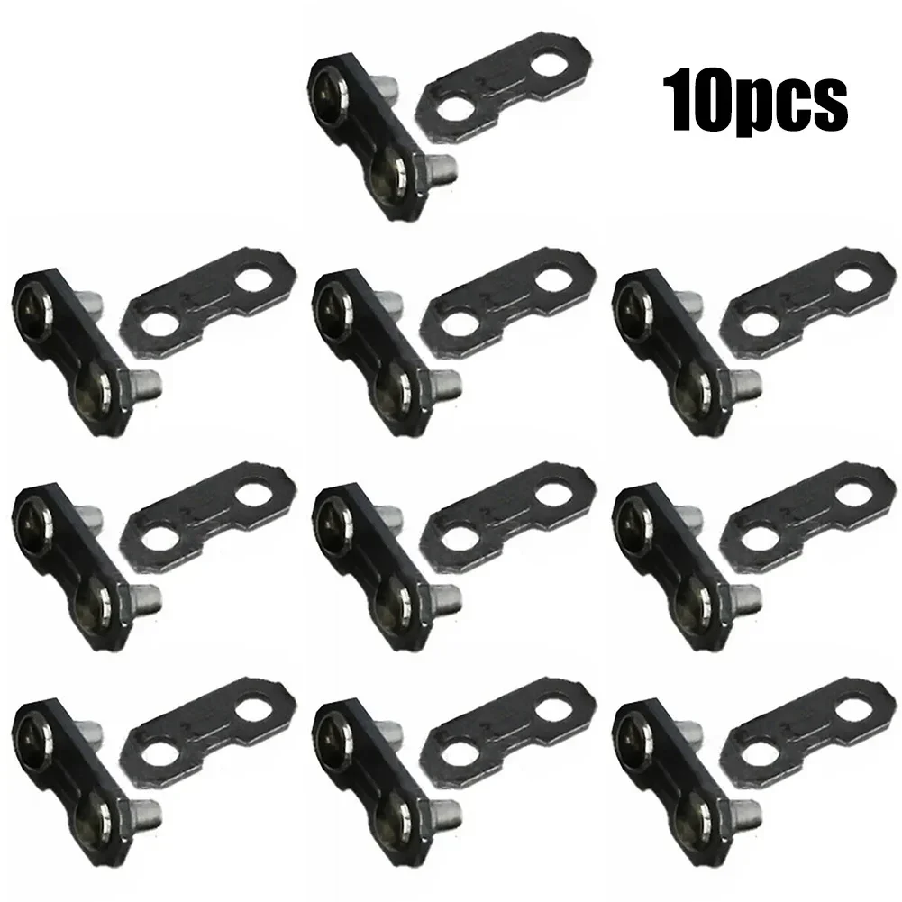 10pcs Chain Joining Links Plain & Preset 3/8 050 1.3mm Chainsaw Chain Joining Links Power Tools Replacement Spare Parts