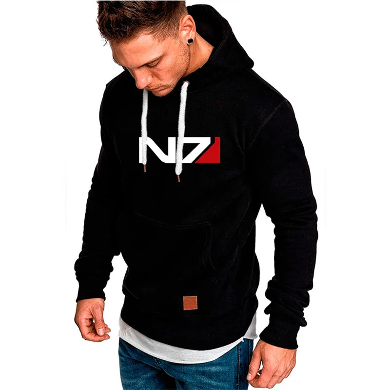 2025 N7 Mass Effect Men Hoodie New Spring Autumn Hot Sale Solid Color Pullover Hoodie Fashion Printing Comfortable Hooded Tops