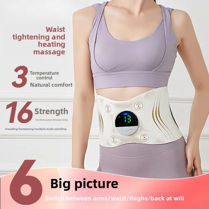 Multi‑Functional Heated Abdominal Massage Belt Thermal Therapy Waist Support Protector Muscle Relax Fitness Gym Workout Massager