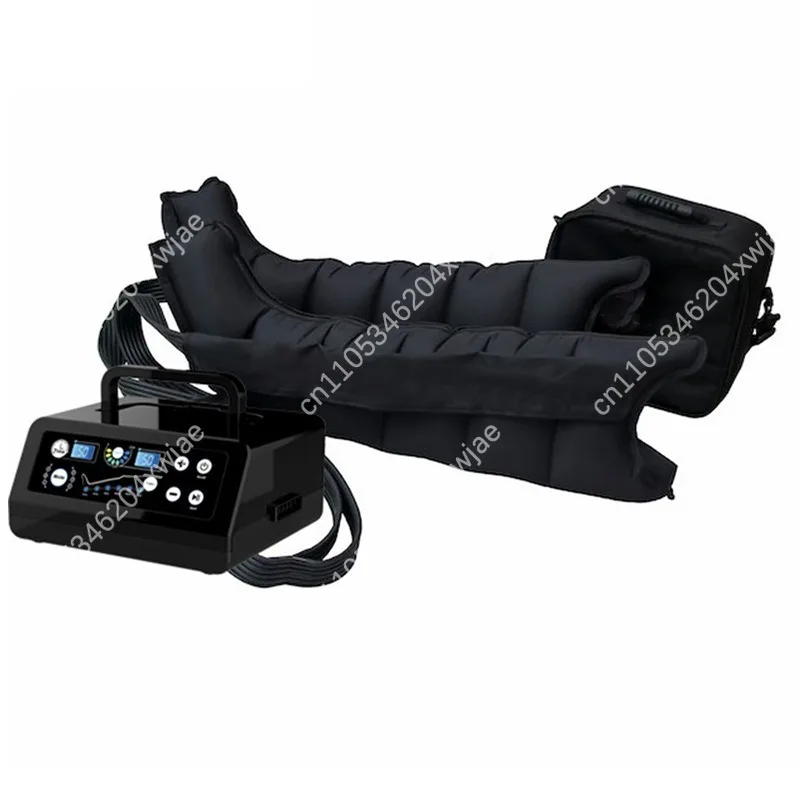 Air Wave Leg Massager 4 Chamber 6 Chamber 8 Chamber Sequential Compression Device For Leg Recovery Black