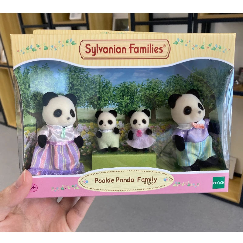 Sylvanian Families Panda/Riccio/Flora Coniglio Famiglia Set Casa da gioco Cute Anime Figure Giocattoli da collezione Ornamenti per la stanza Regalo per bambini