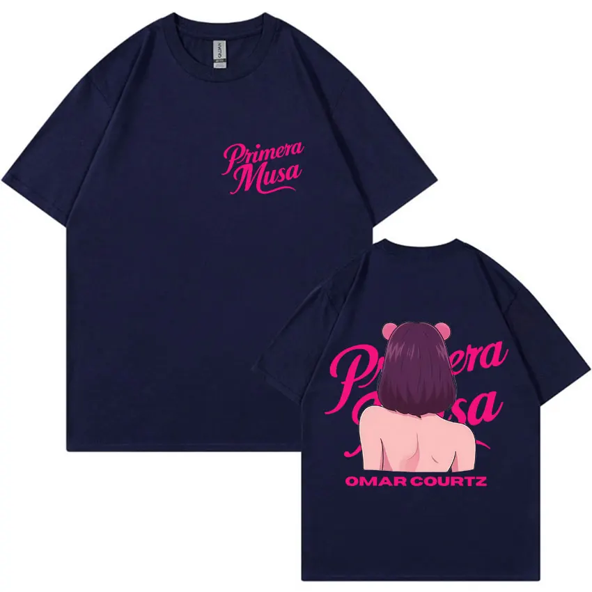 مغني الراب عمر كورتز بريميرا موسى 2025 الصيف الرجال النساء الشارع نمط جماليات الهيب هوب المتضخم عادية القطن تي شيرت