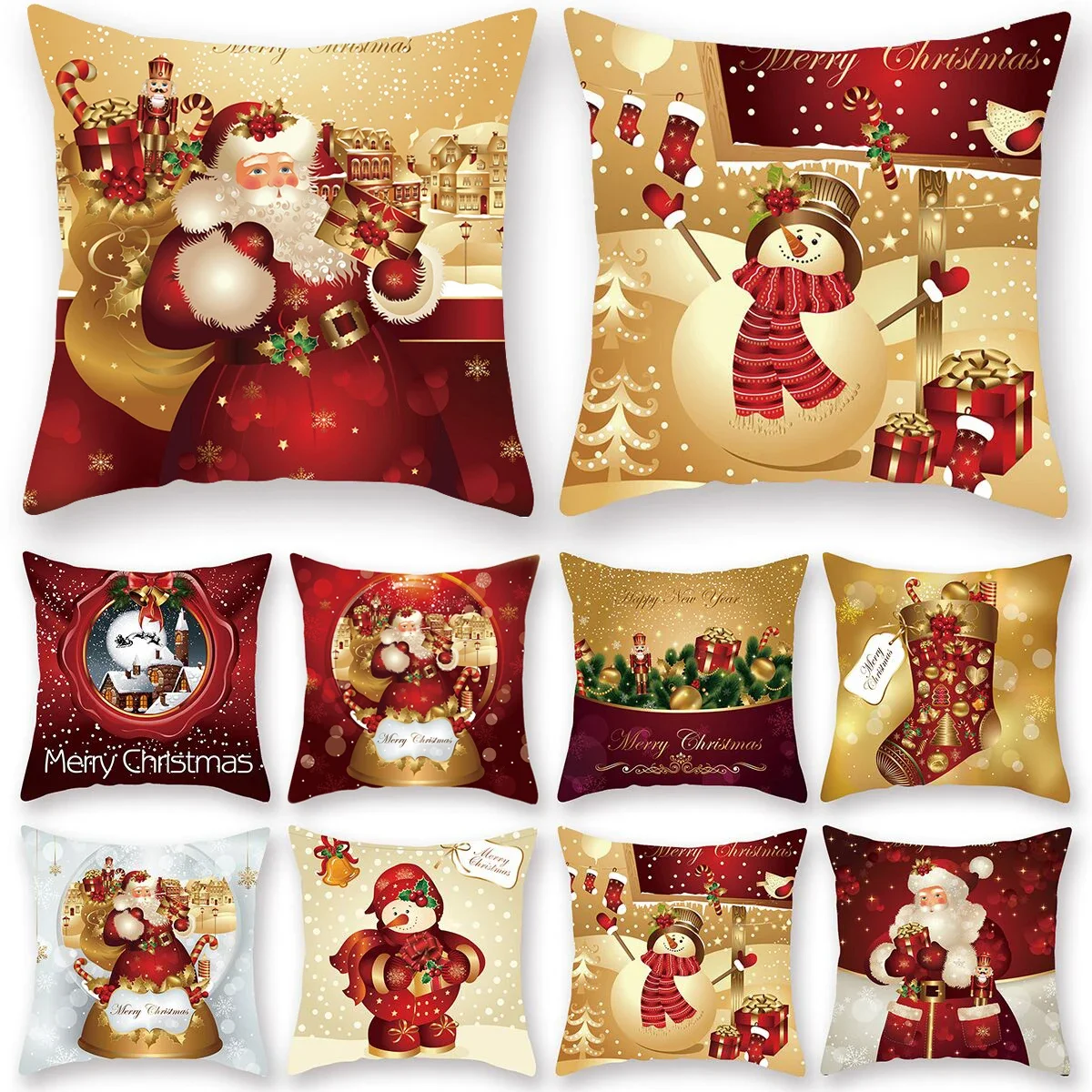 

2022 Christmas Cushion Cover - Merry Christmas Home Decor, Ornament Gift for Xmas Noel Navidad - Happy New Year 2023