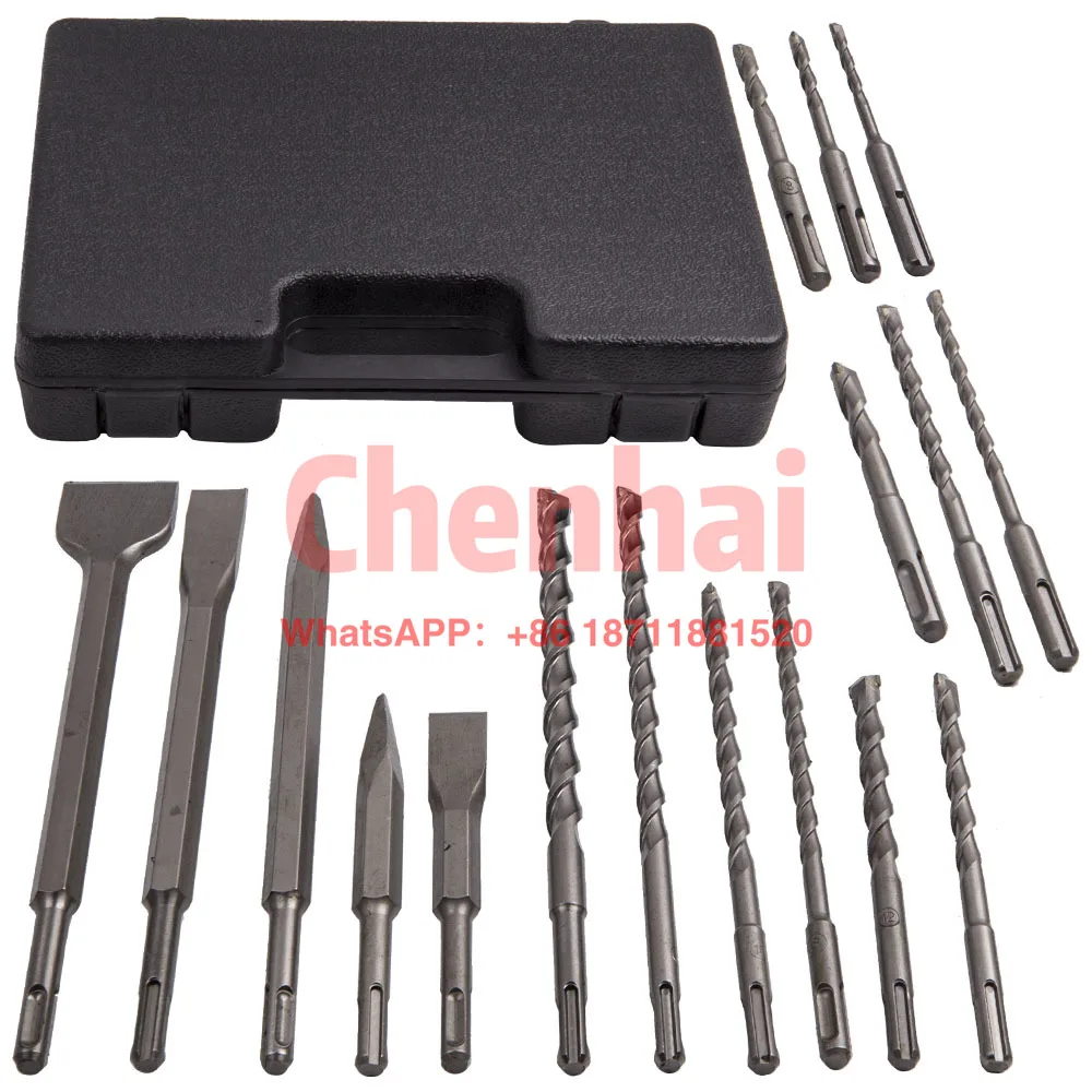 Hammer Drill Bit Flat Chisels For SDS Plus Rotary Groove Concrete Tool Kit