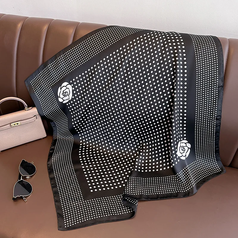 

70*70 см корейская версия украшение в горошек квадратный шарф женский платок платок бандана мягкий шейный платок женский галстук хиджаб