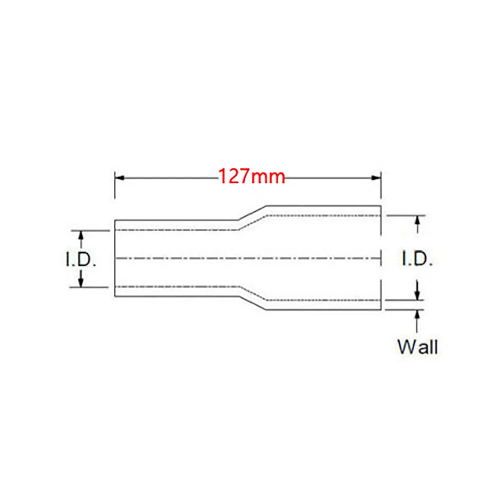 Silicone Tubing Hose Intercooler Turbo Intake Pipe Coupler Hose Universal Straight Multiple Sizes Length 127mm (3-PLY)