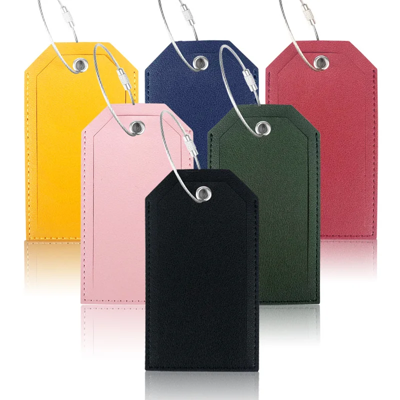 Gepäckanhänger für Damen und Herren, für Koffer, Reisezubehör, modisch, einfarbig, PU-Leder, Koffer, Tasche, Etikett, Name, ID, Adresse – Detail 4
