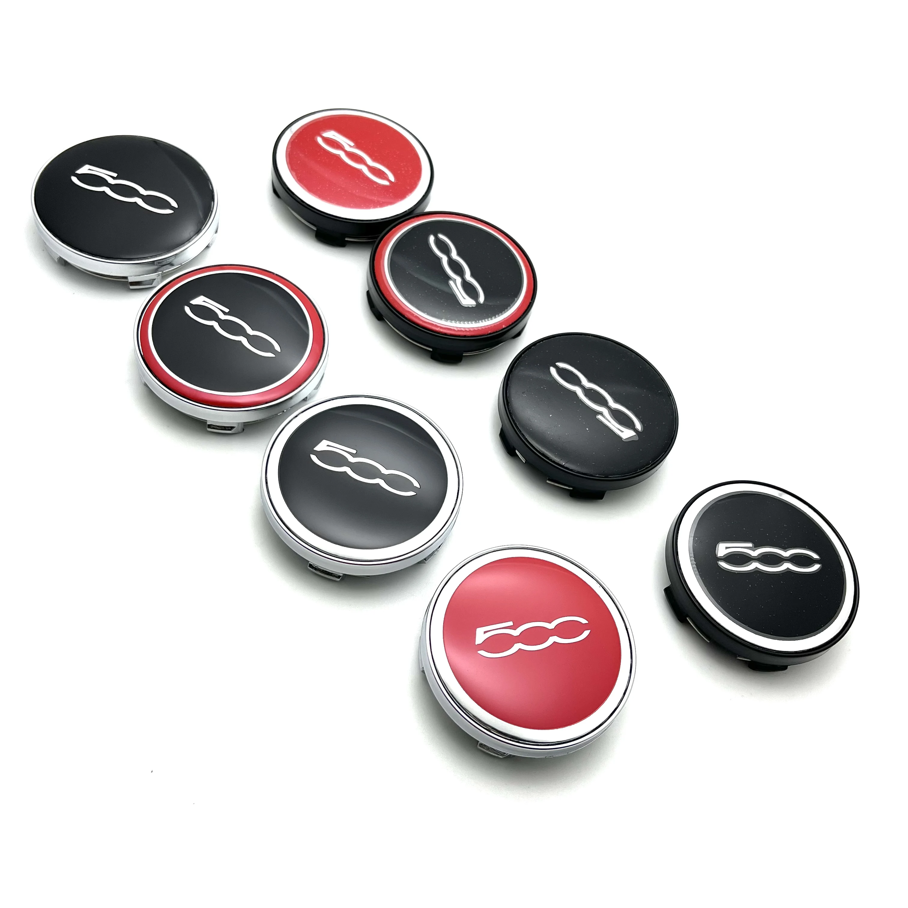 

4Pcs 60mm Car Wheel Center Hub caps Covers Set Wheel Rim Hub Caps Fit 56mm Badge Emblem Sticker Fiat 500 Car Styling Accessories