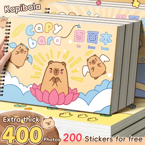 1pcs Kawai Capybara Picture Book A4 Thickened 50 Sheets of Paper Children's Blank Sketch Art School Students' Drawing Supplies