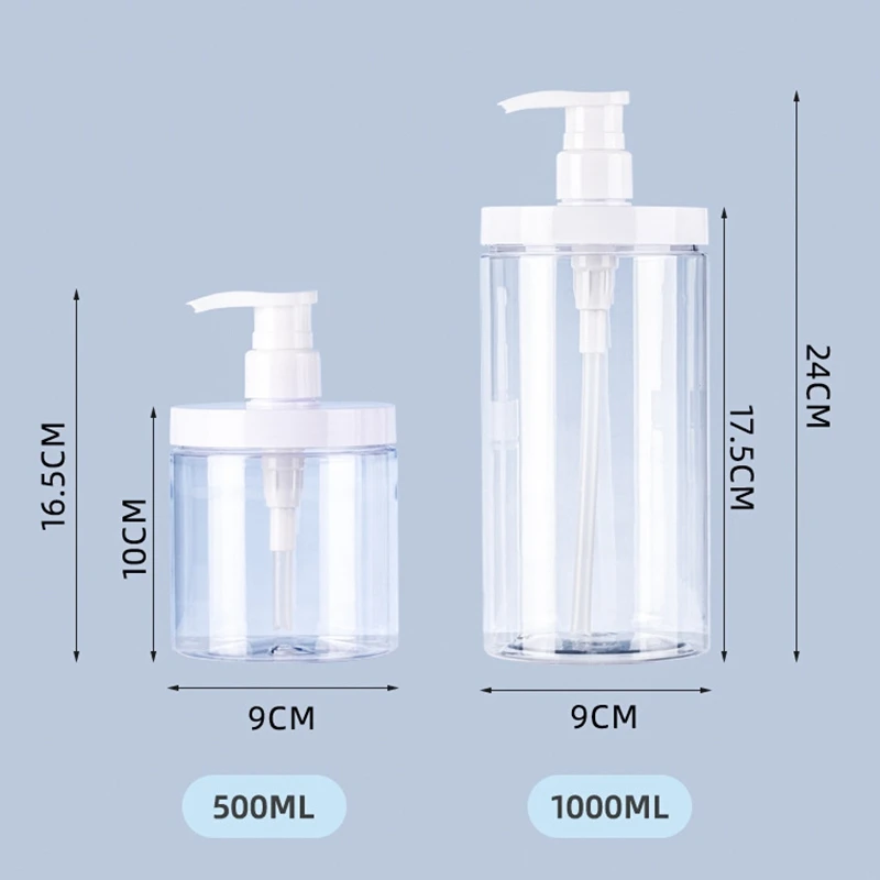 500/1000ml Soap Dispenser Bathroom Sink Shower Gel Shampoo Lotion Facial Cleanser Foamer Pump Refillable Clear Bottle