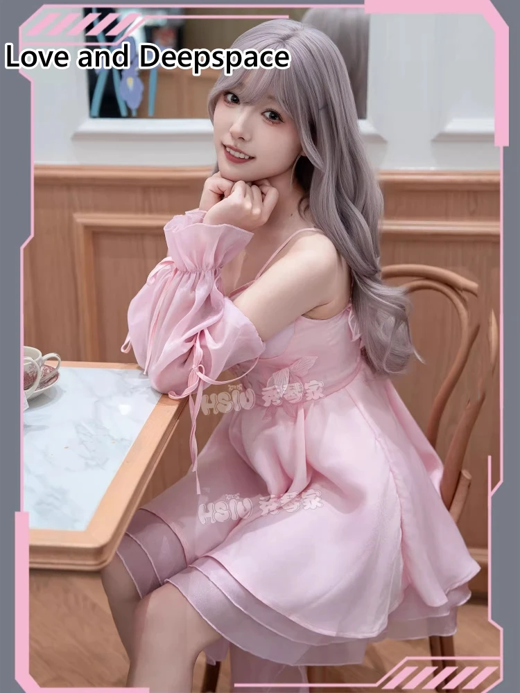 open lace back dress Ready For ShipSize S-3XLDokiDoki-R Game Love and Deepspace Cospla   dokidokicosplay