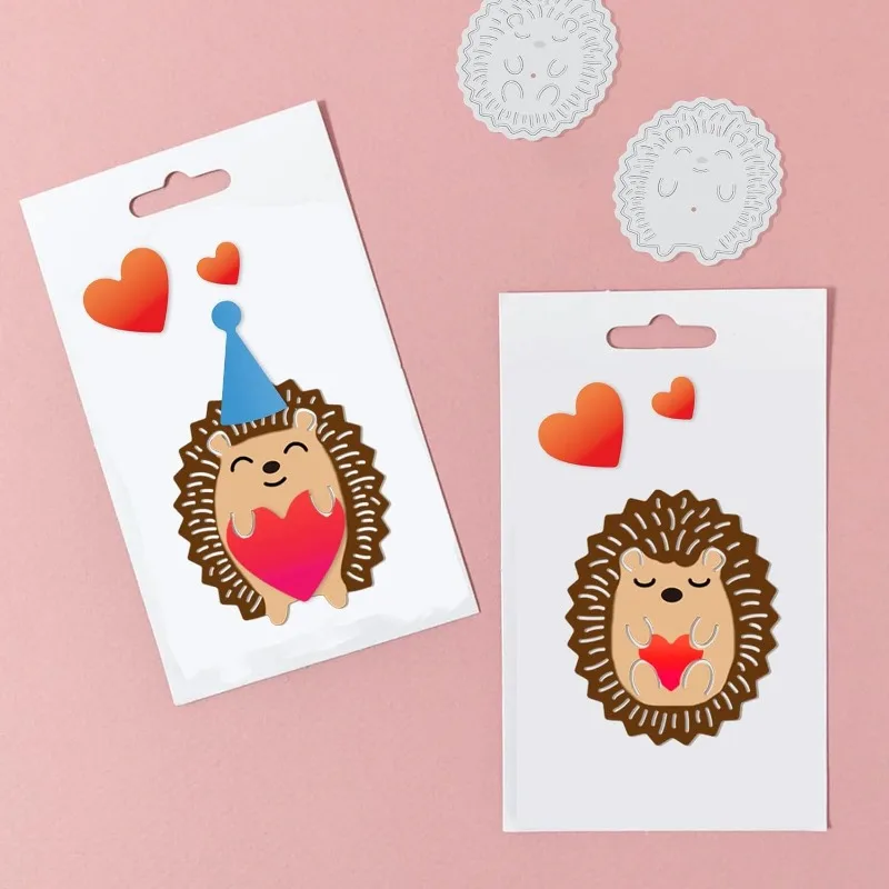 1pc Hedgehog Love Heart Die-Cuts Set for DIY Scrapbooking Festival Greeting Cards Diary Journal Making Paper Cutting Album