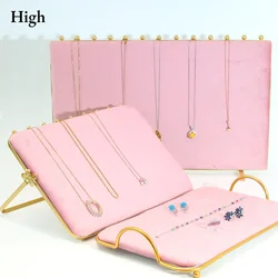Hanging Jewelry Organizer Jewelry Stand Holder Display Stand with Jewelry Tray Base Gold Metal Frame Rack Holder
