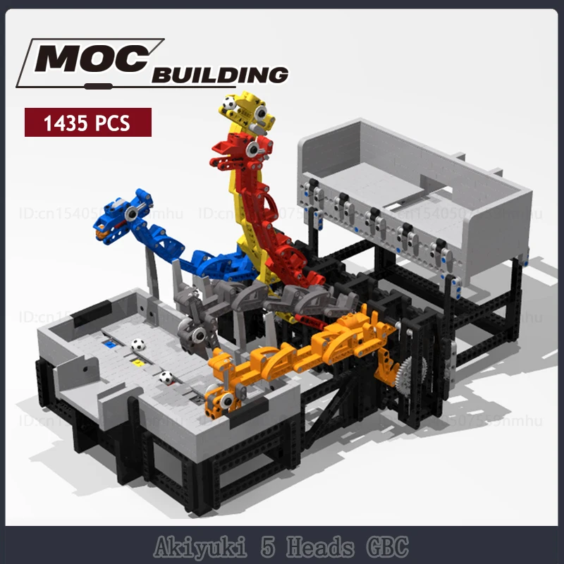 

Конструктор MOC, модуль GBC, Akiyuki, 5 головок, моторная машина, технология, кирпичи в сборе, головоломки, игрушки для творчества, коллекционный подарок