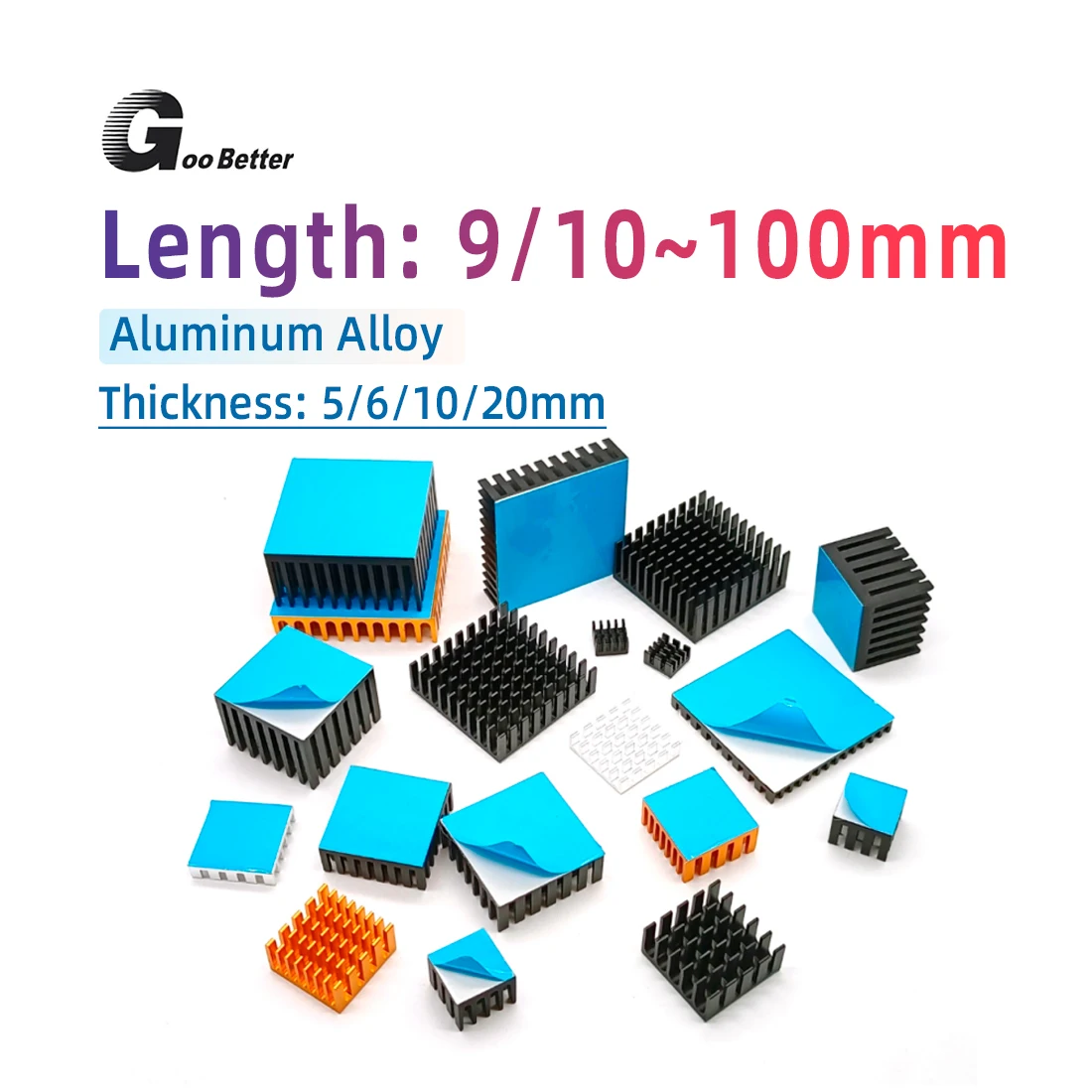 الألومنيوم المبرد بأكسيد بالوعة الحرارة المبرد برودة مع لاصق مختلف حجم وحدة المعالجة المركزية شرائح بالوعة الحرارة