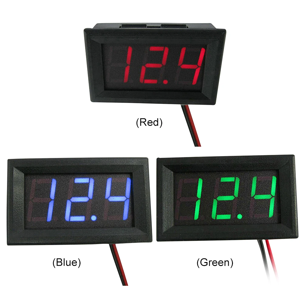 Impermeável voltímetro digital com display LED, medidor de tensão para carro, barco, motocicleta, DC 4.5V-30V, 0,56 "medidor do painel