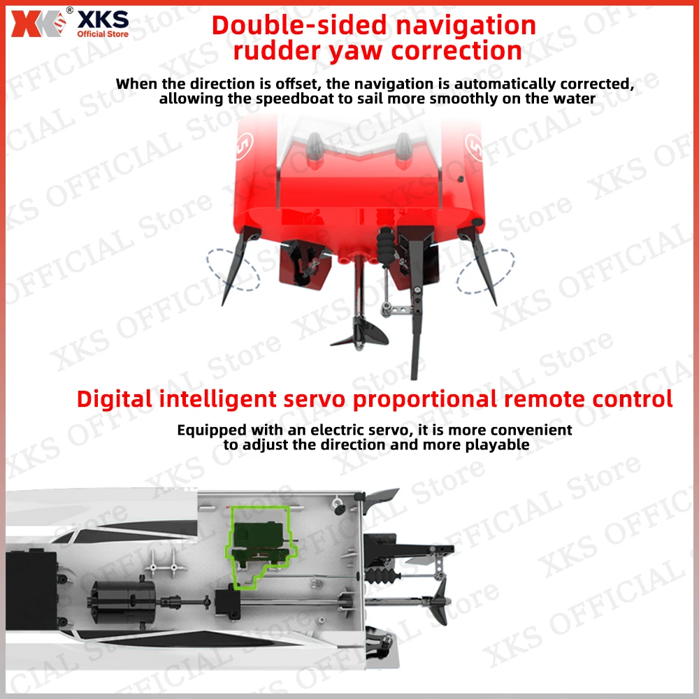 XKS Barca RC Ad Alta Velocità 55 km/h UDiRC UDI005 Impermeabile 2.4G Barca Radiocomandata Brushless RC Motoscafo Barca In Pvc Giocattoli Regalo Per I Bambini