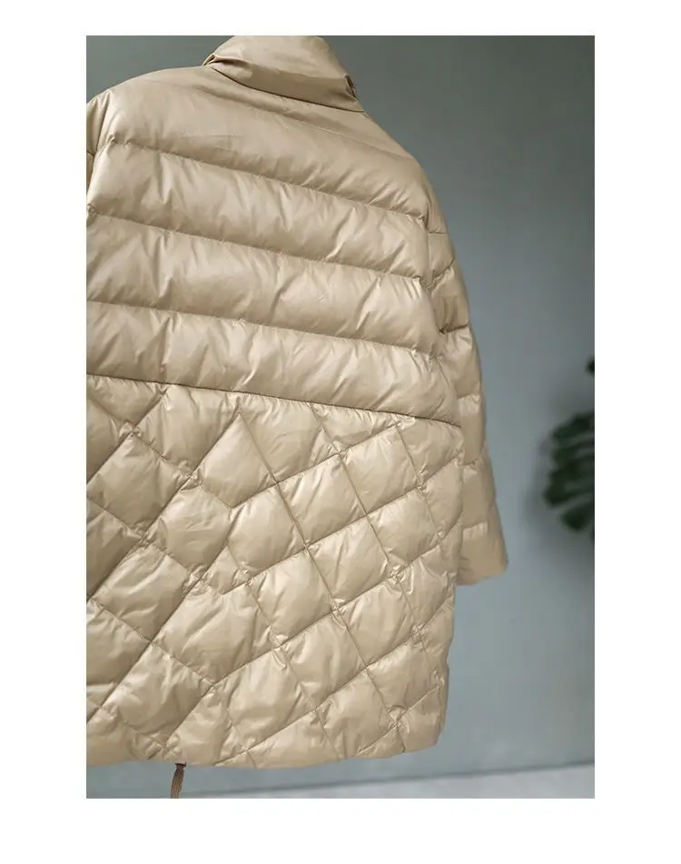 Women's Autumn Winter Top Coat Cotton Coat Diamond Pattern Color Block Thickened Fleece Lining Simple Comfortable Casual Skinny