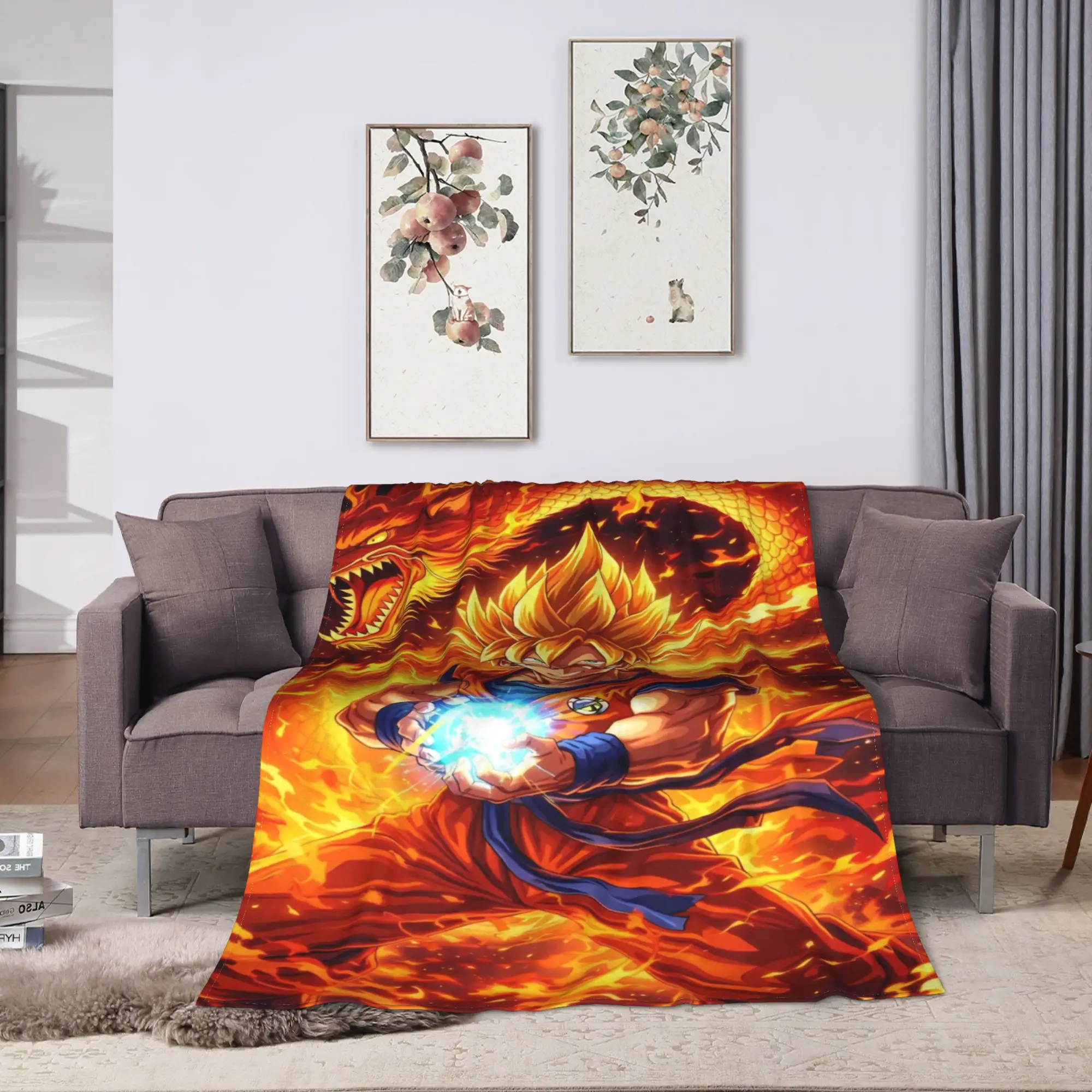 3D Japanese Anime D-Dragon B-Ball Plush Blankets Kids Flannel Throw Blanket For Couch Chair Sofa Bed Warm Quality Bedspread Gift