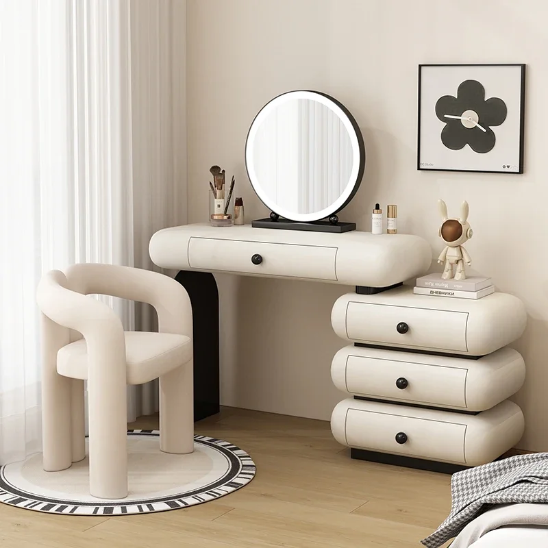 

Туалетный столик с LED-зеркалом и выдвижными ящиками для макияжа, угловой туалетный столик-комод для спальни