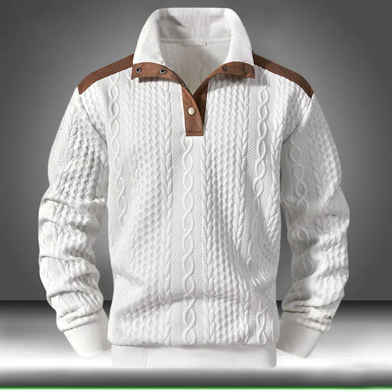 Zopfmuster Pullover Männer Frühling Herbst Rautenmuster Sweatshirt Rollkragen Lässige Mode Sweatshirts Sportswear Herrenbekleidung