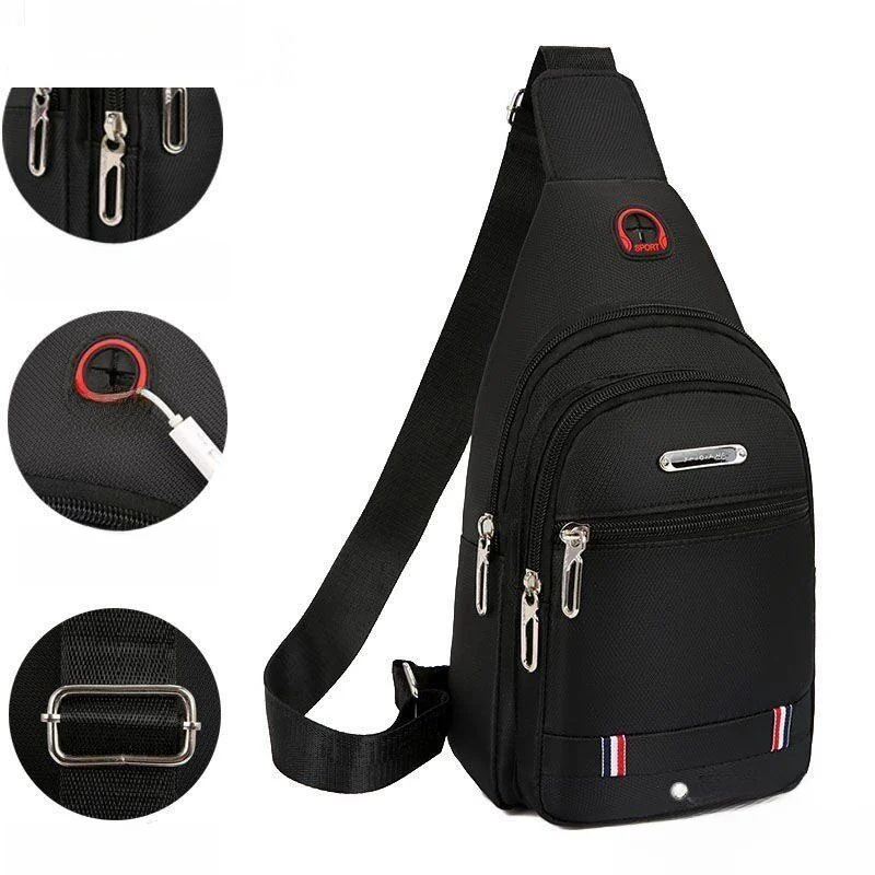 

Leather Canvas Tool Bag Men's Business Electrician Diagonal Shoulder Old Style Backpack Chest Bag for Doing Business