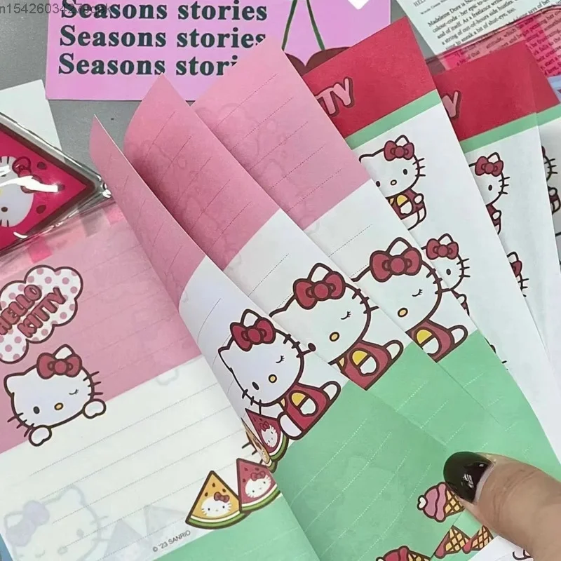 Sanrio Hello Kitty Cute Notebook Portable Soft Waterproof Cover With 100 Sheets Of Loose Leaf Paper Cartoon Diary Account Books