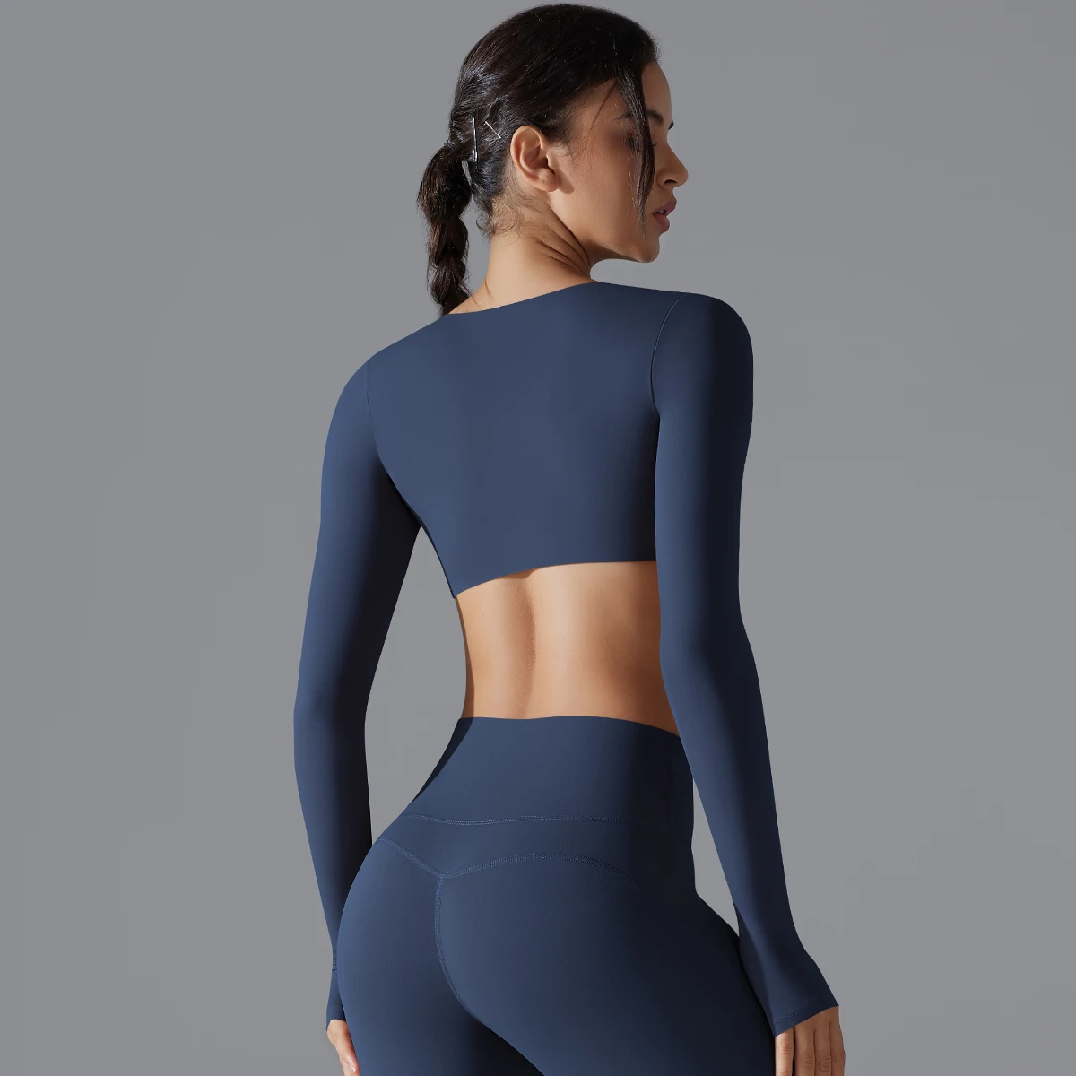 Sexy Cross Long Sleeve Sports Bra Push Up Yoga Crop Top Women Fitness Gym Workout Tops Women Brassiere Sport Female Clothing