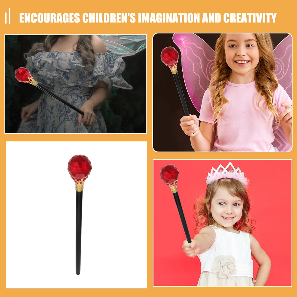 

Queen Scepter Lightweight Plastic Decorative Kids Halloween Cosplay Props Photo Stick Party Supplies Shows Events