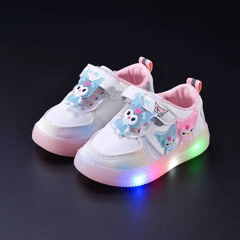 Sanrio kuromi luminous Sneakers children board shoes lighting student sports shoes hello kitty spring autumn cute casual shoes