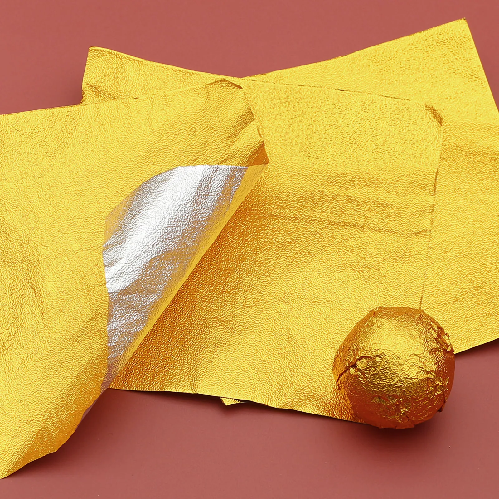 

500 Pcs Candy Golden Tin Foil Attractive Gift Aluminum Chocolate Wrapper Cake Aluminium Paper Wrapping