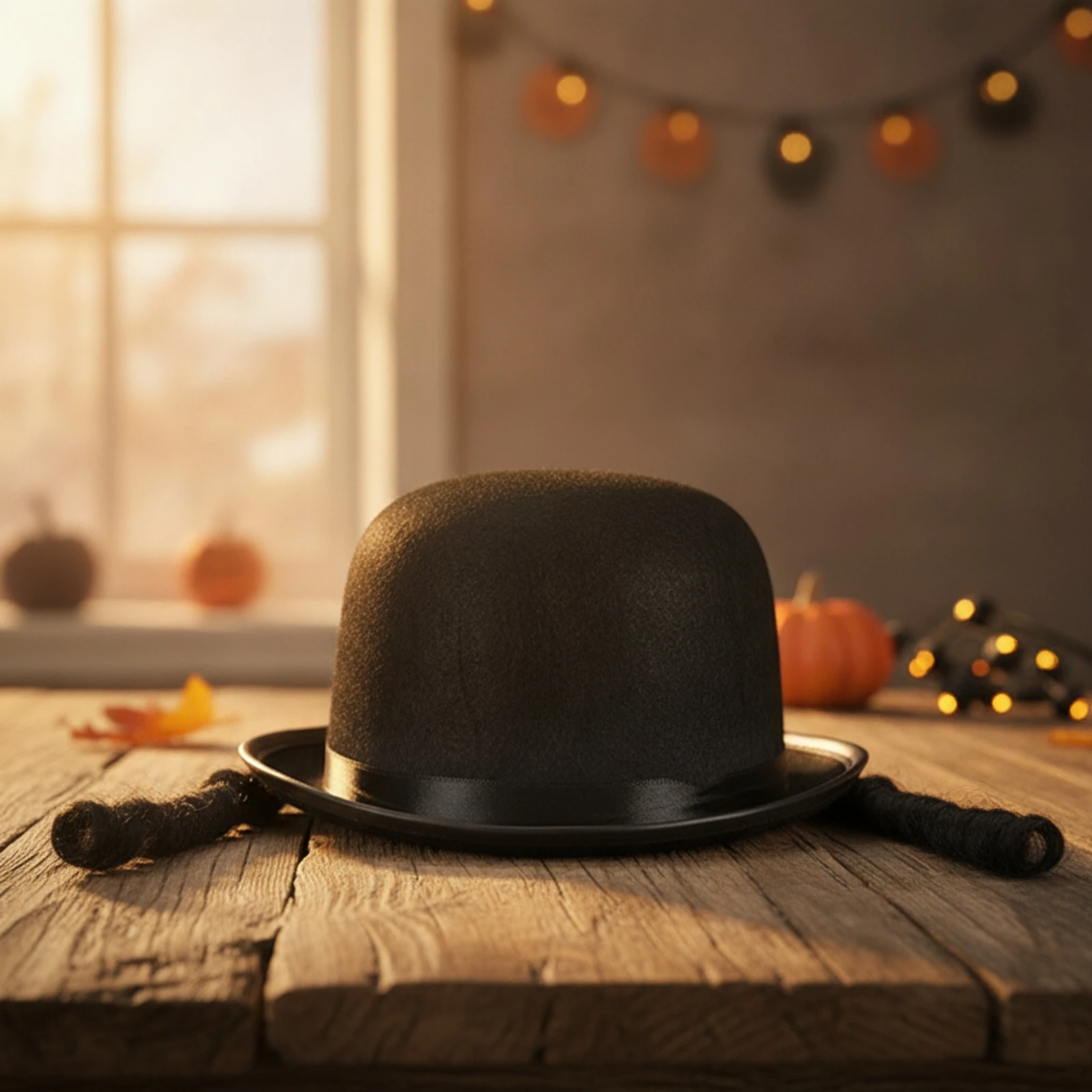 Bowler Hat with Braids Lightweight Costume Bowler Hat Vintage-Inspired Classic for Adults, Halloween, Photo Shoots