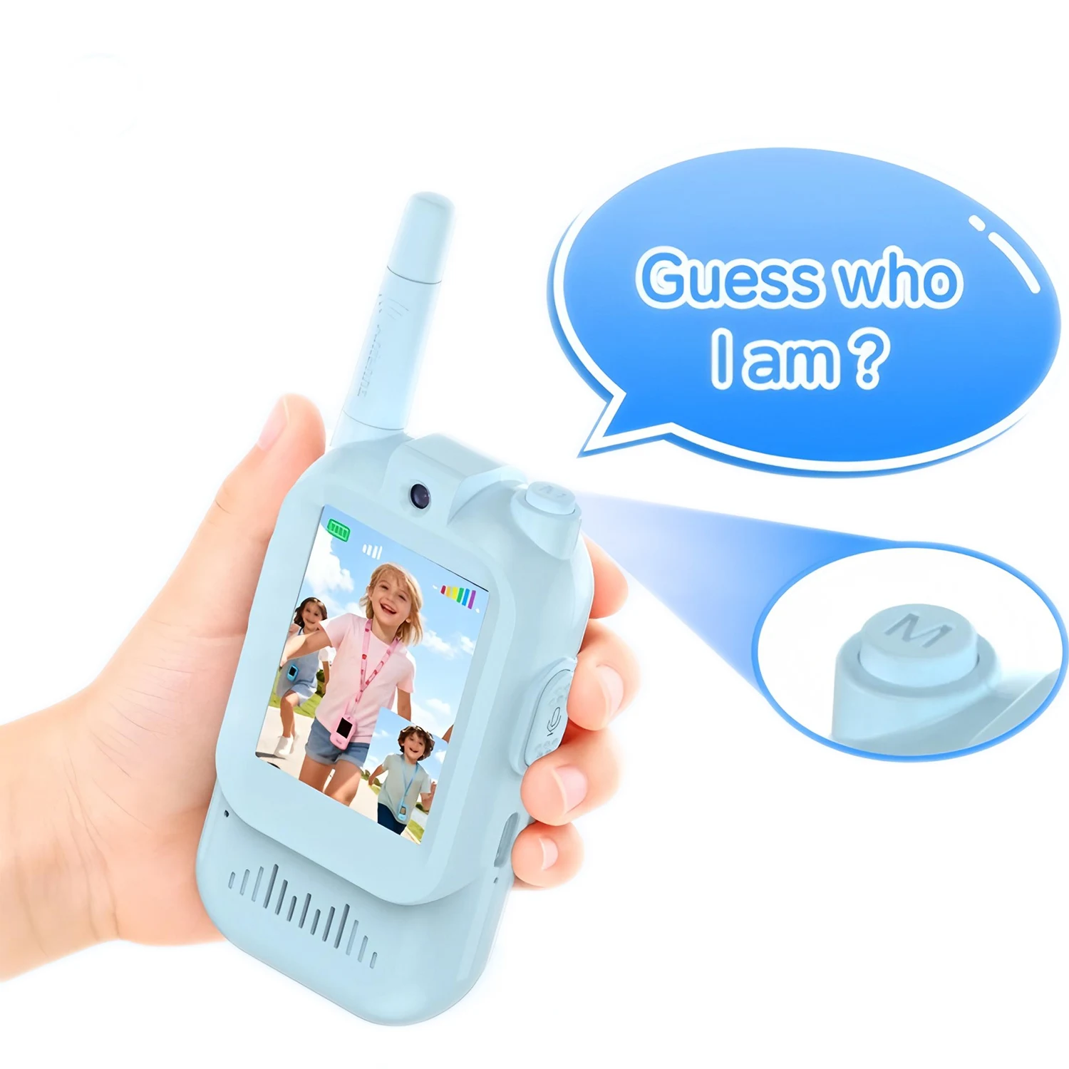 2Pcs Kids Video Walkie Talkie,HD Screen Two Way Radio,Rechargeable,Indoor Outdoor Entertainment Toy,Festival Gift for Boys Girls