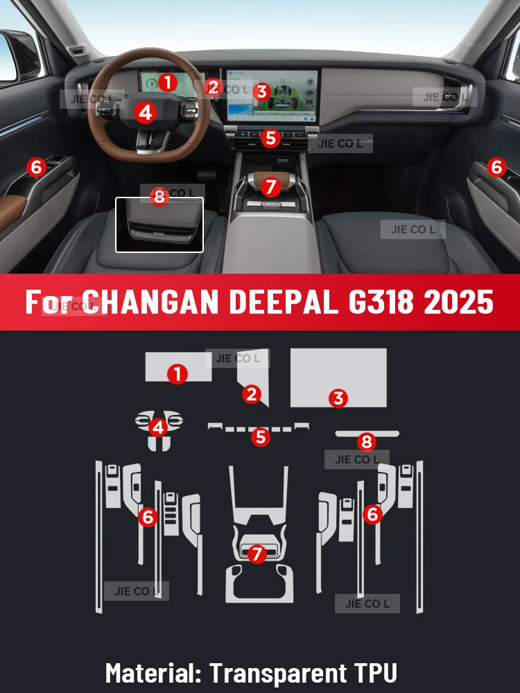 Auto Central Control Screen TPU Navigation Anti Scratch Interior Protection Film GPS Navigation For CHANGAN DEEPAL G318 2025