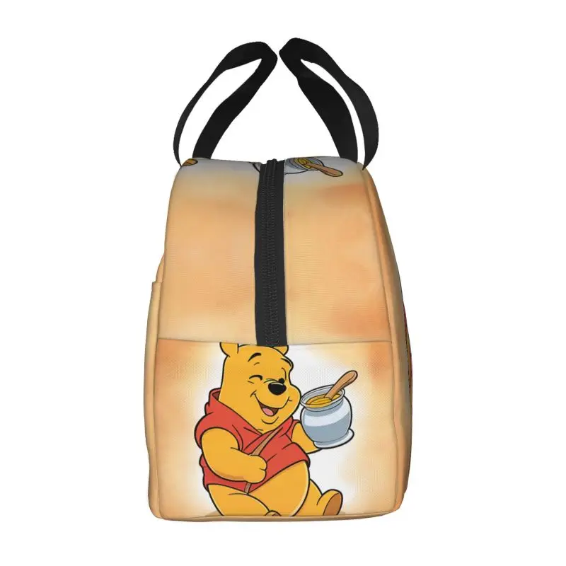 Custom Winnie The Pooh Lunch Bag Women Cooler Thermal Insulated Lunch Container Box for Kids School Work Food Picnic Tote Bags