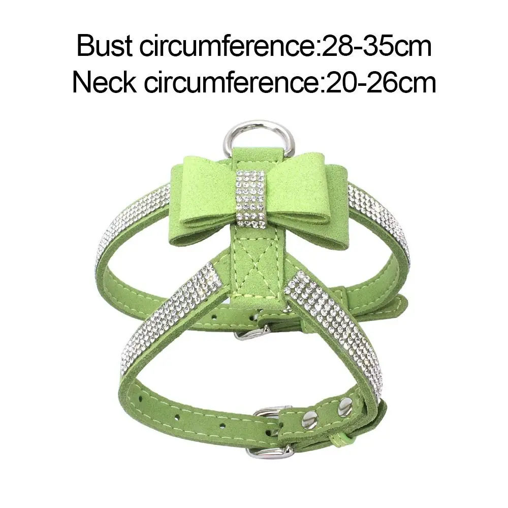 Bling Rhinestone Adjustable Walking Lead Dog Harness Pet Dog Harness Dog Chest Vest Dog Chest Strap Training Protective