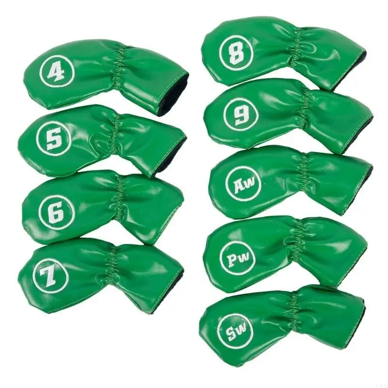 

9Pieces Waterproof Golfs Putter Cover Golfs Iron Head Cover PU Golfs Club Cover
