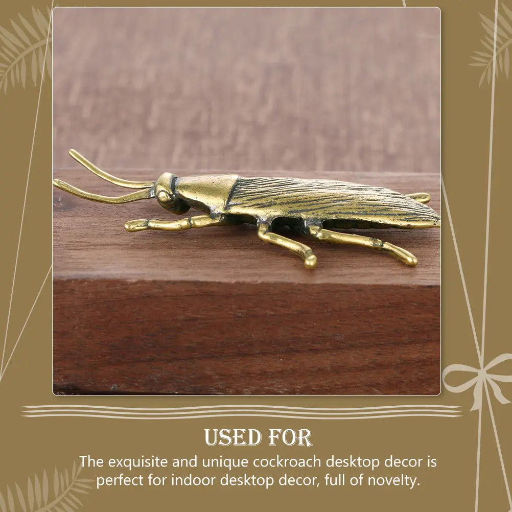 

Small Brass Decor Cockroach Shaped Exquisite Desktop Adornment Unique and Creative Accessory Good Stability for Long Time Use