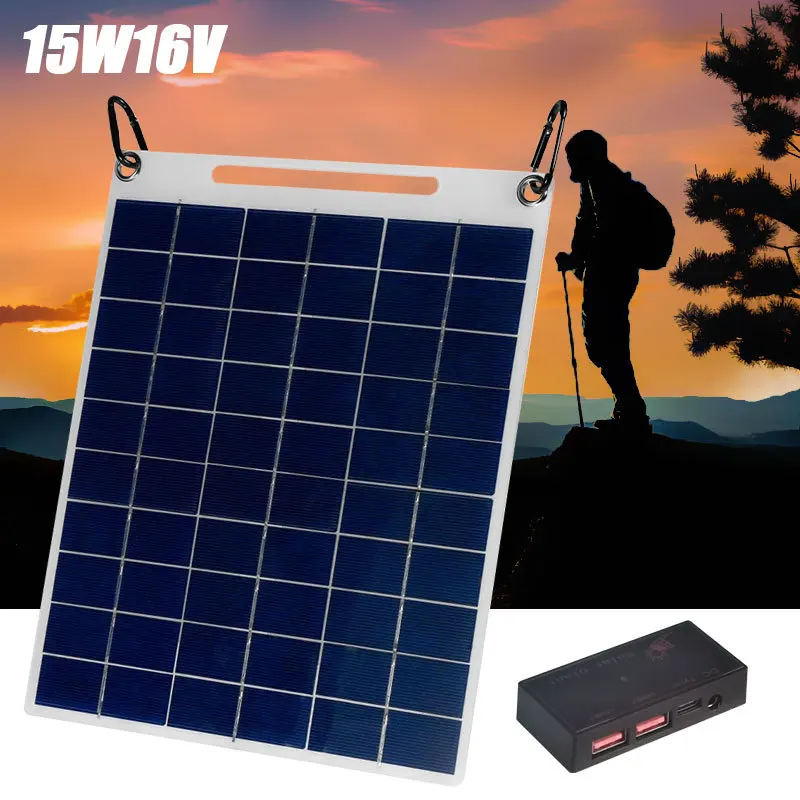 

Paneles Solares 15w Solar Panel Kit 16V Polycrystalline Solar Cell Power Bank for Outdoor Camping Yacht Motorhome Car RV Boat