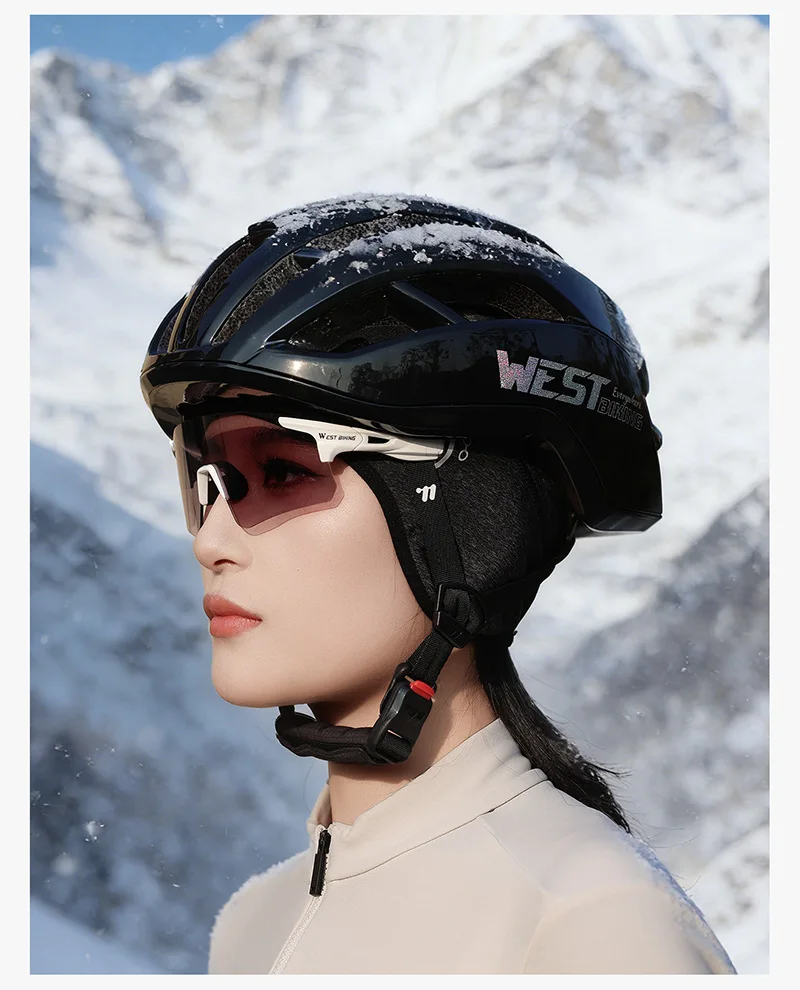 WEST BIKING Winter-Warm-Fahrradmütze, winddicht, Thermo-Fleece-Mütze, Ohrenschutz, bequeme Outdoor-Sportmütze, Laufen, Skifahren – Detail 12