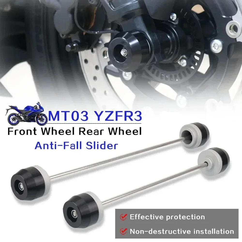 For YAMAHA YZF-R3 YZFR3 YZF R3 MT 03 MT-03 MT03 Motorcycle Accessories Front & Rear Axle Fork Crash Sliders Wheel Protector