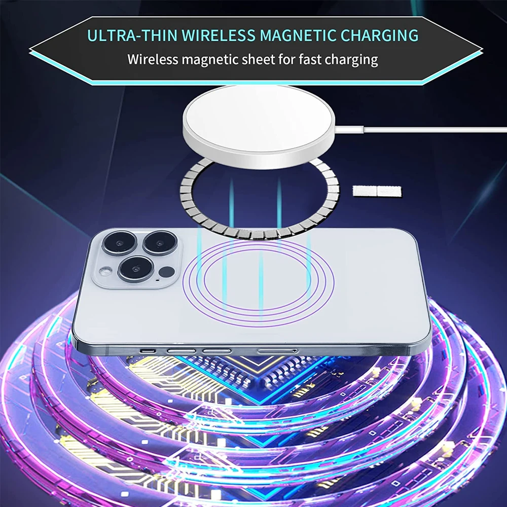 1/2/3Pcs Real Magnetic Ring Sticker For Magsafe Wireless Charger For iPhone Samsung Mi Universal Magnet Car Phone Holder Sheet