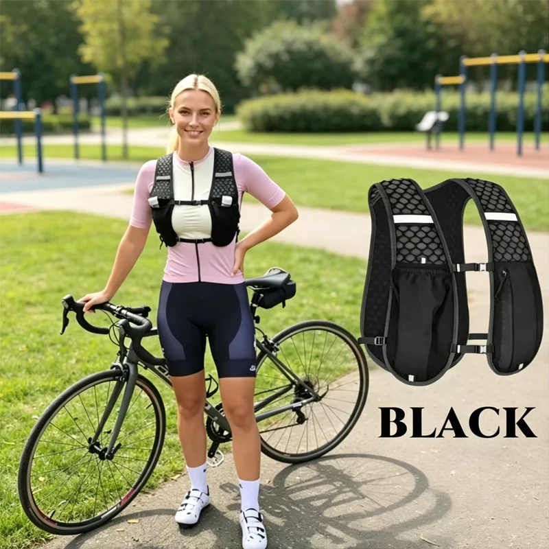New/* Biking Running Storage Vest* Backpack Lightweight Running Vest Reflective Hydration Water Chest Pack Phone Storage Pocket