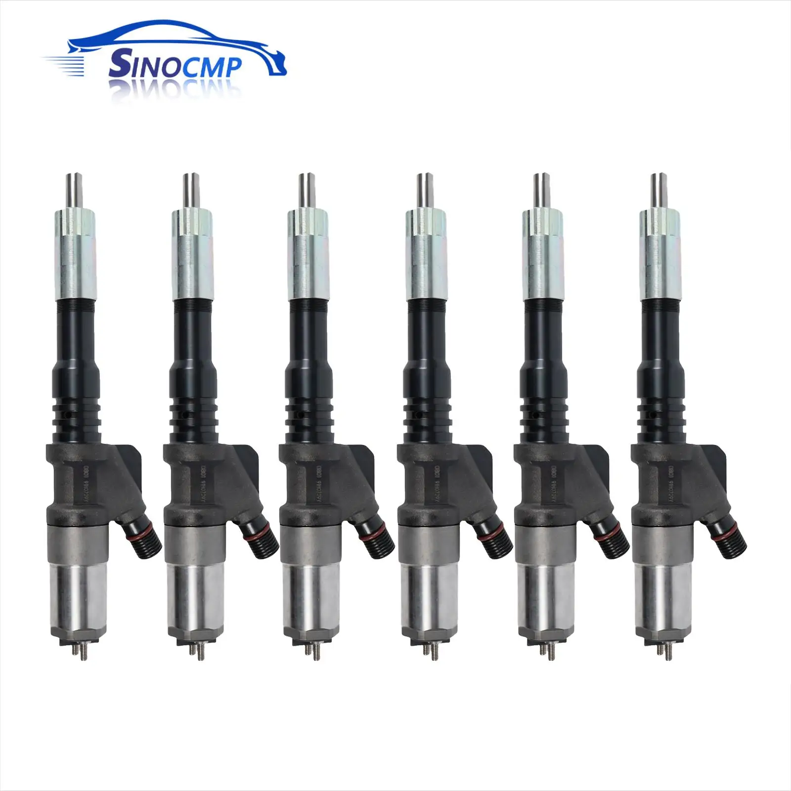

6 PCS Common Rail Fuel Injectors 095000-0800 095000-0801 6156-11-3100 For Komatsu 6D125 Diesel Engine SAA6D125E-3 Replace Parts