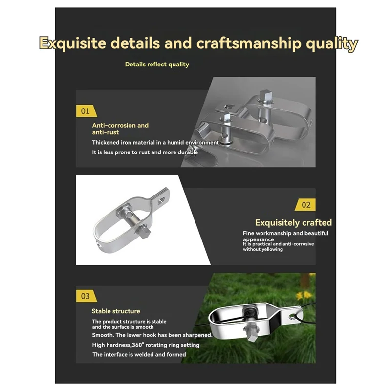 

A93Z 5 Pcs Electric Fence Tightener Barrier Fence Metal Cable Strainer Tool Wire Rope Tension Tenssioner Heavy Duty