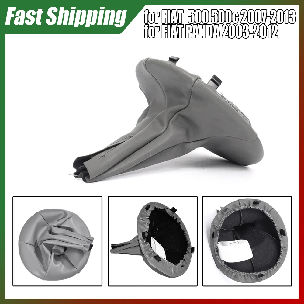1 manija de palanca de coche cubierta de cuero Pu palanca de cambios de coche cubierta de protección a prueba de polvo para FIAT 500 500c 2007-2013/FIAT PANDA 2003-2012