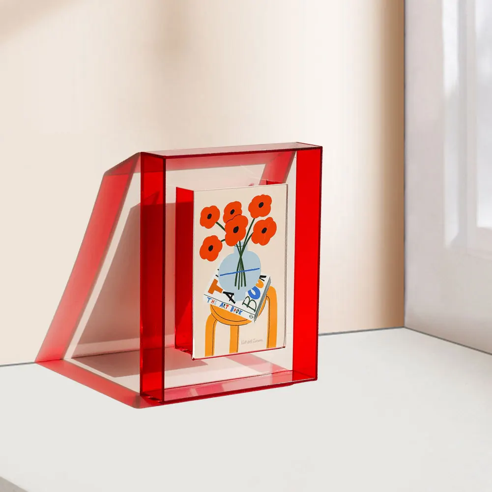 Marco de fotos transparente de 5 pulgadas, soporte decorativo acrílico para sesión fotográfica, marco de fotos de colores para exhibición de galería de mesa