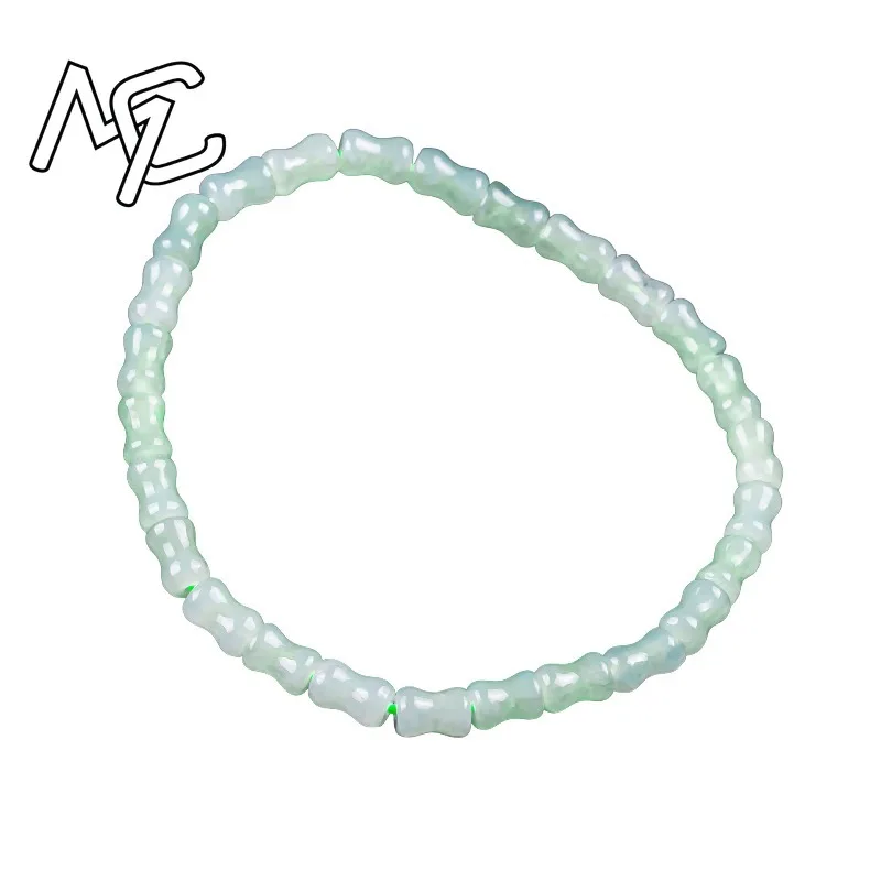 New Real Natural A Good Jade Bamboo Bracelet Necklace Carved Charm Jadeite Jewelry Fashion Charm Gifts Women Men Certificate view 5