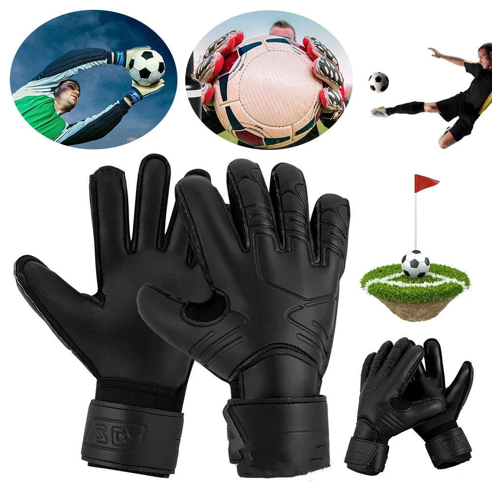 1 Pair Adults/Children Soccer Goalkeeper Gloves Anti-Collision Latex PU Goalkeeper Hand Protection Gloves Football Accessories