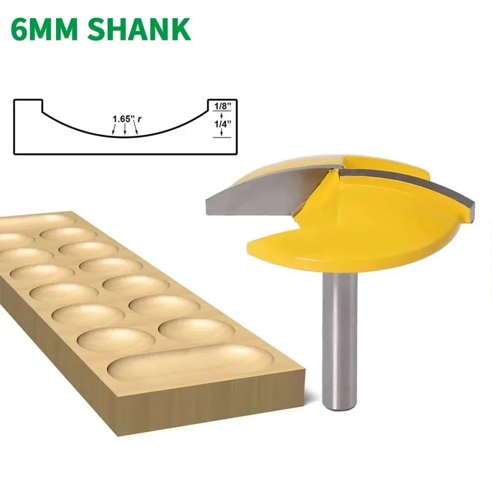 

1PC 6MM Shank Milling Cutter Wood Carving Small Bowl Router Bit - 1-1/2" Radius - 1-3/4" Wide Door Knife Woodworking Cutter